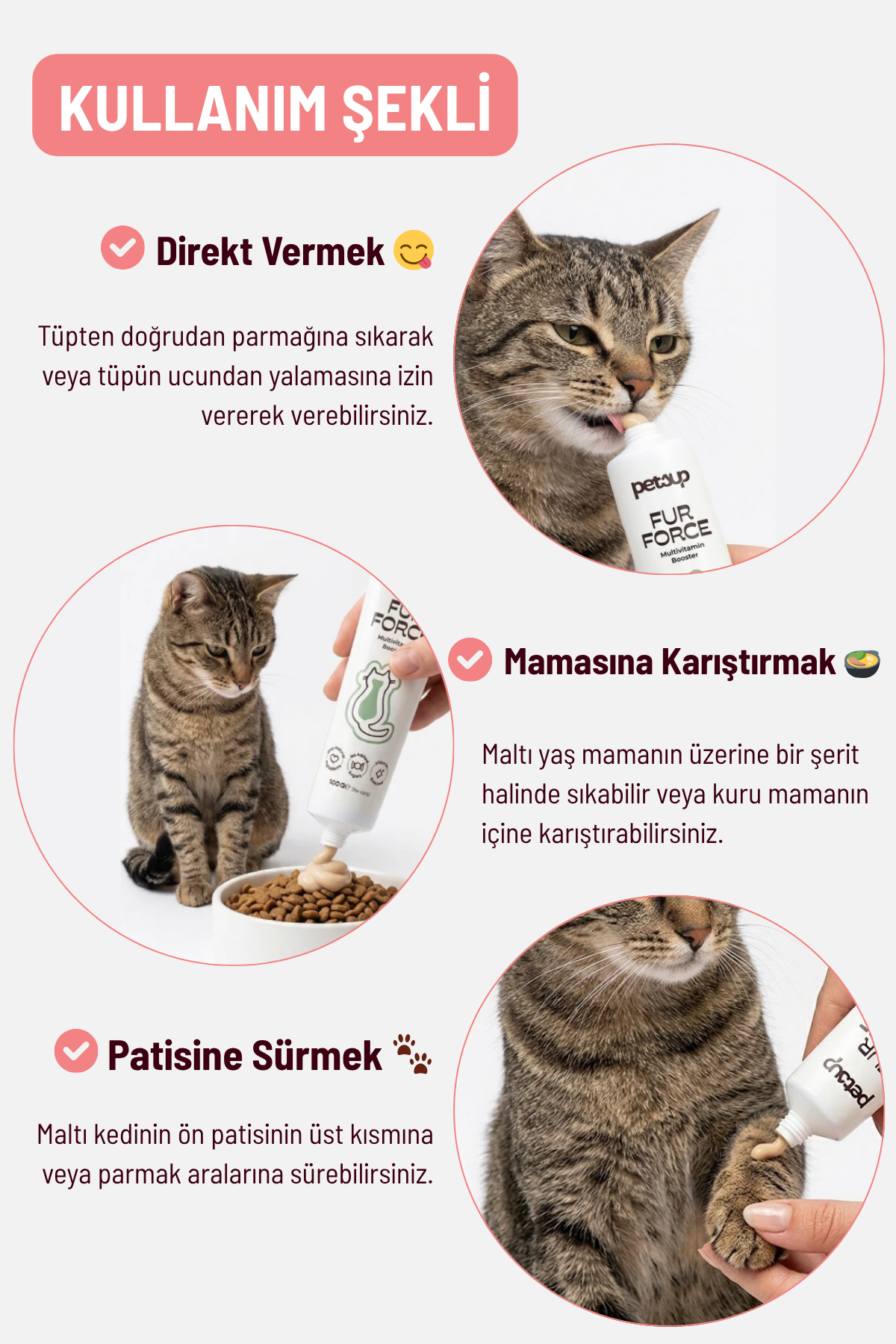 Anne & Yavru Kediler İçin Tüy Yumağı Karşıtı Set | Damla + Malt Macun + Omega Drop Tüy Güçlendirici Bakım Seti