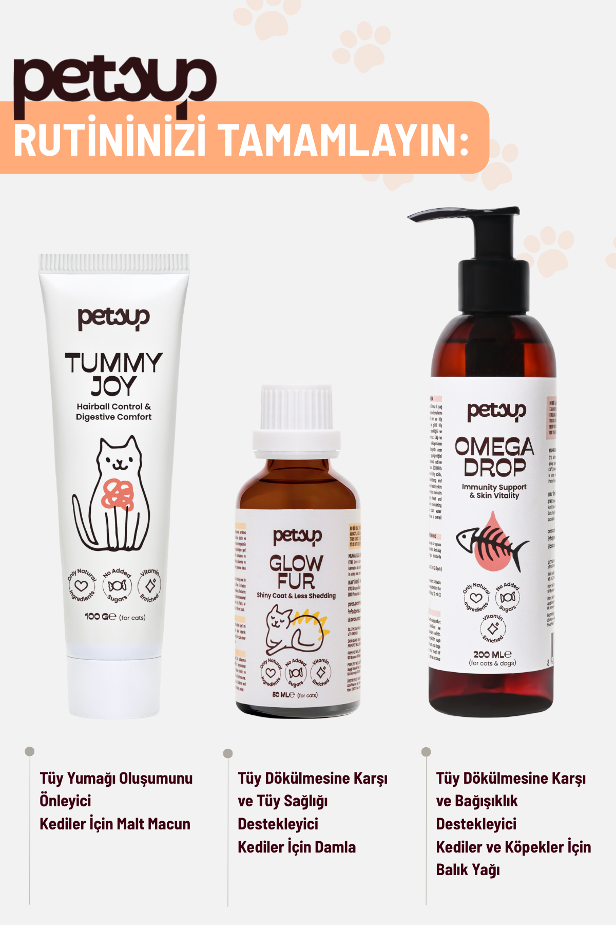 Tummy Joy - Tüy Yumağı Oluşumunu Önleyici Kediler İçin Malt Macun
