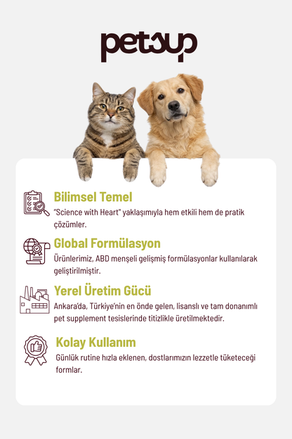 Köpekler İçin Tüy ve Deri Güçlendirici Set | Tablet + Tüy Bakım Destekleyici