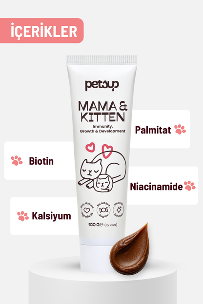 Kitten & Mama - Bağışıklık ve Gelişim Destekleyici Kediler İçin Multivitaminli Malt Macun