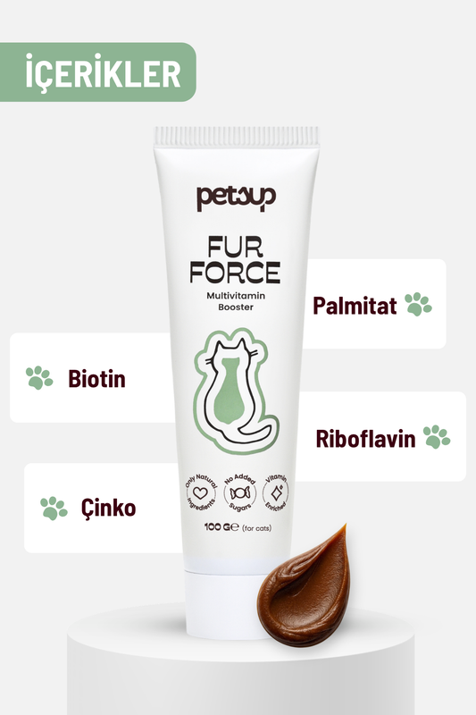 Fur Force - Bağışıklık Destekleyici ve Tüy Dökülmesine Karşı Kediler İçin Multivitaminli Malt Macun