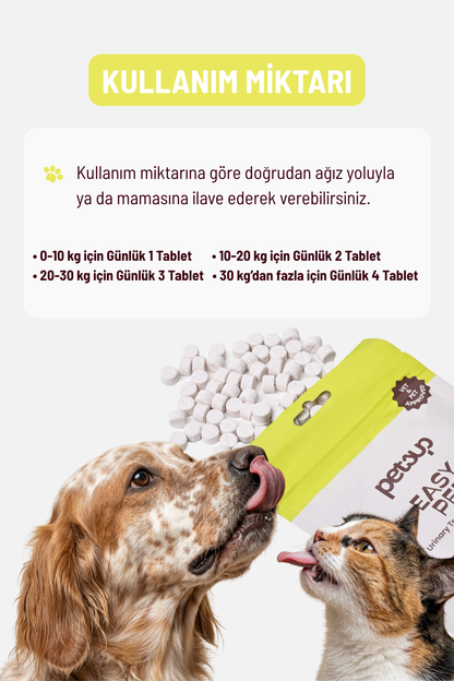 Easy Pee - İdrar Yolu ve Böbrek Sağlığı Destekleyici Kediler ve Köpekler İçin Tablet
