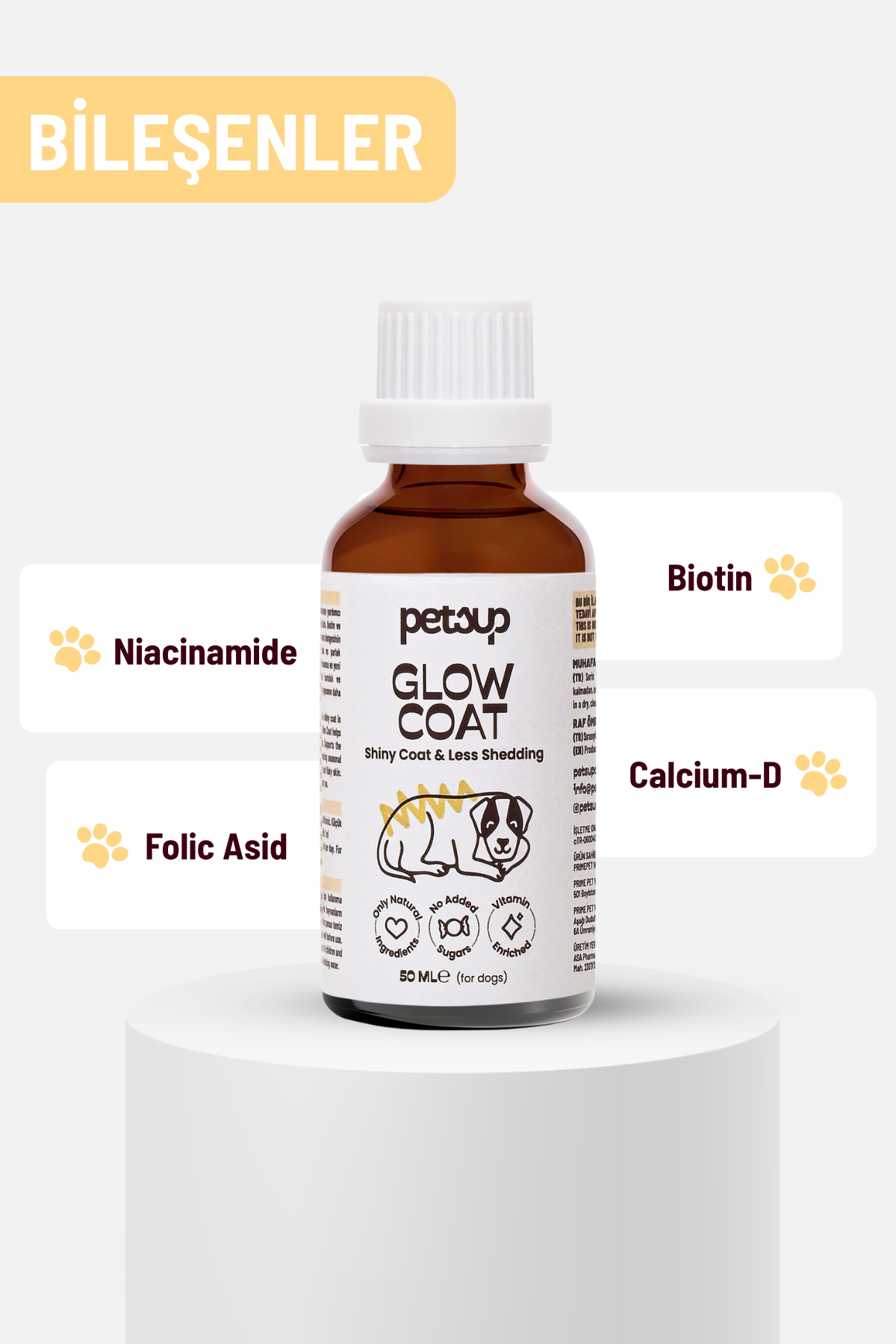 Glow Coat - Tüy Dökülmesine Karşı ve Tüy Sağlığı Destekleyici Köpekler İçin Damla