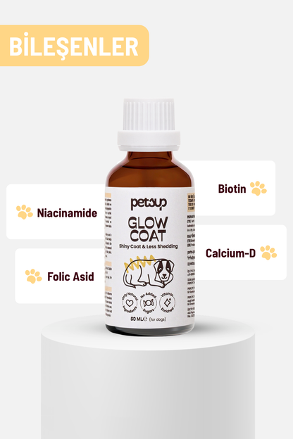 Glow Coat - Tüy Dökülmesine Karşı ve Tüy Sağlığı Destekleyici Köpekler İçin Damla