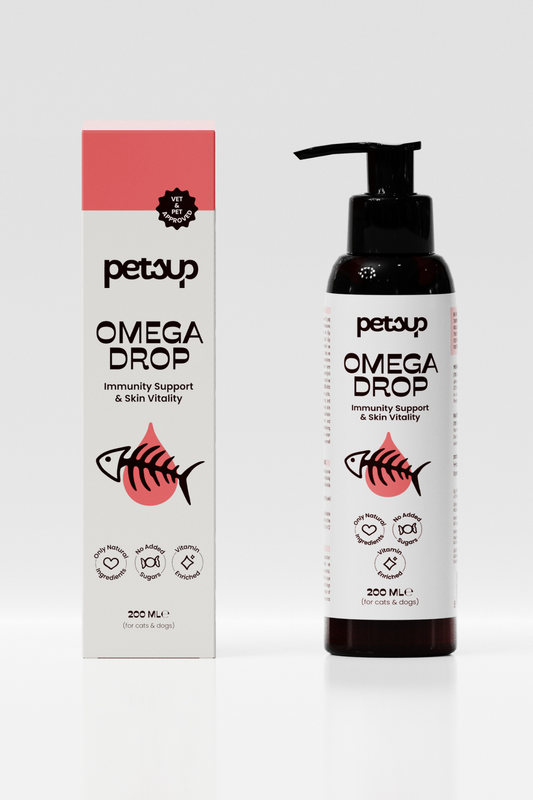 Omega Drop - Tüy Dökülmesine Karşı ve Bağışıklık Destekleyici Kediler ve Köpekler İçin Balık Yağı