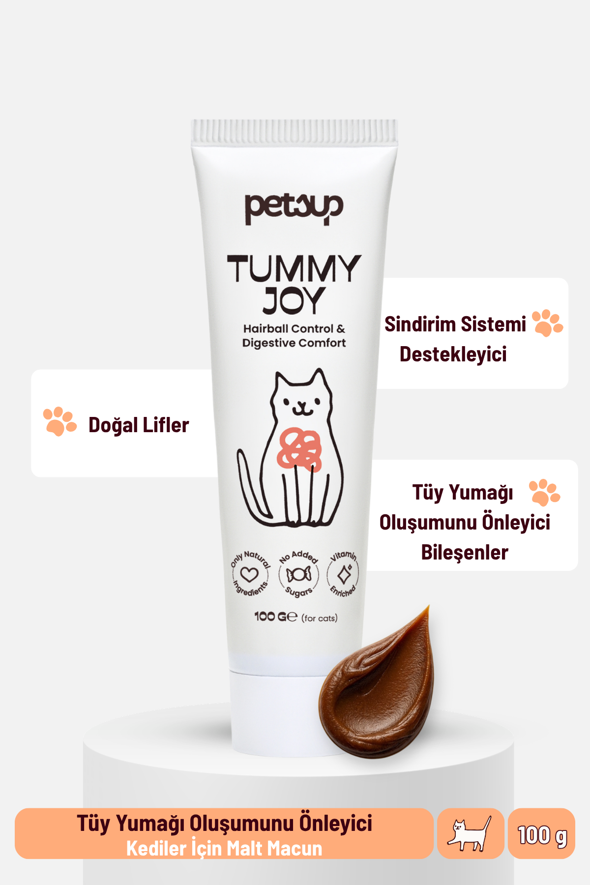 Kediler İçin Tüy Yumağı Karşıtı Set | Malt Macun + Sindirim Destekleyici Bakım