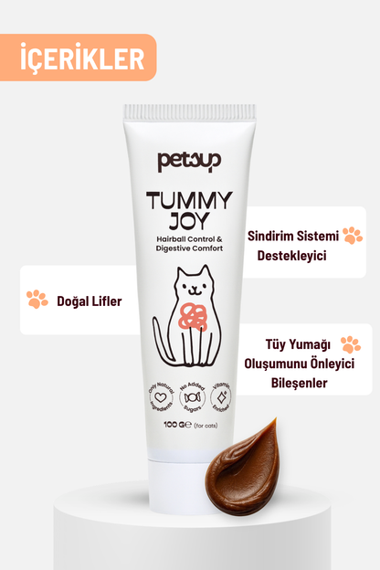 Tummy Joy - Tüy Yumağı Oluşumunu Önleyici Kediler İçin Malt Macun
